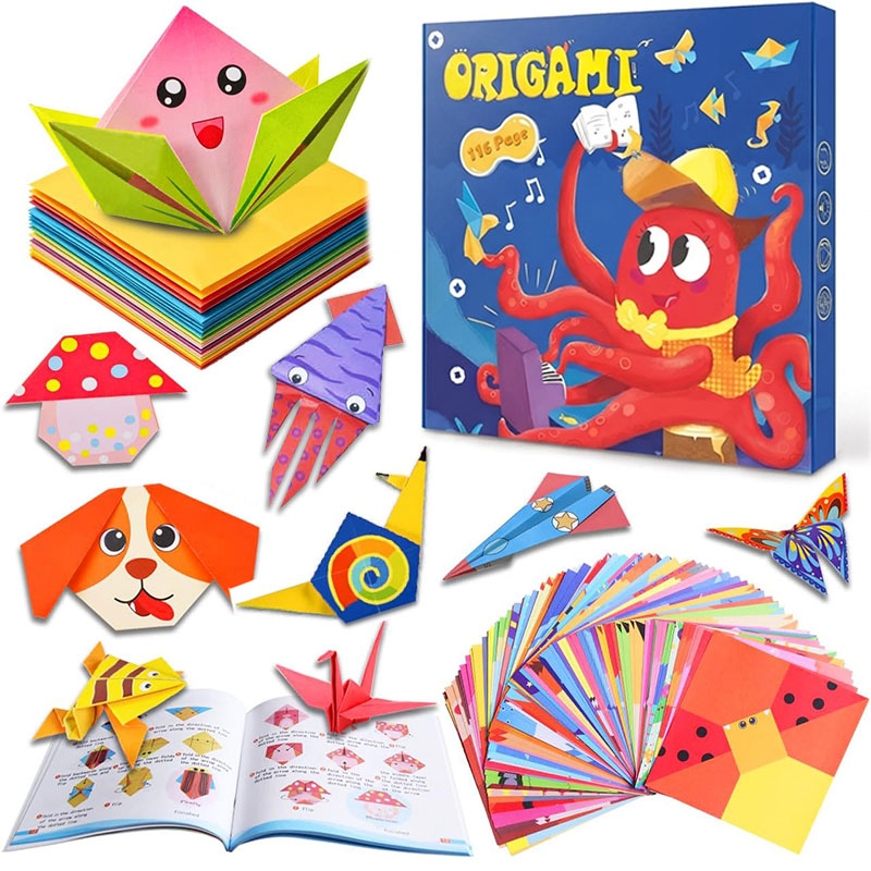 Art Craft With Paper - ชุดงานฝีมือกระดาษโอริกามิ หนังสือคู่มือ DIY อุปกรณ์งานศิลปะ ชุดกระดาษพับหลากสี โครงการ