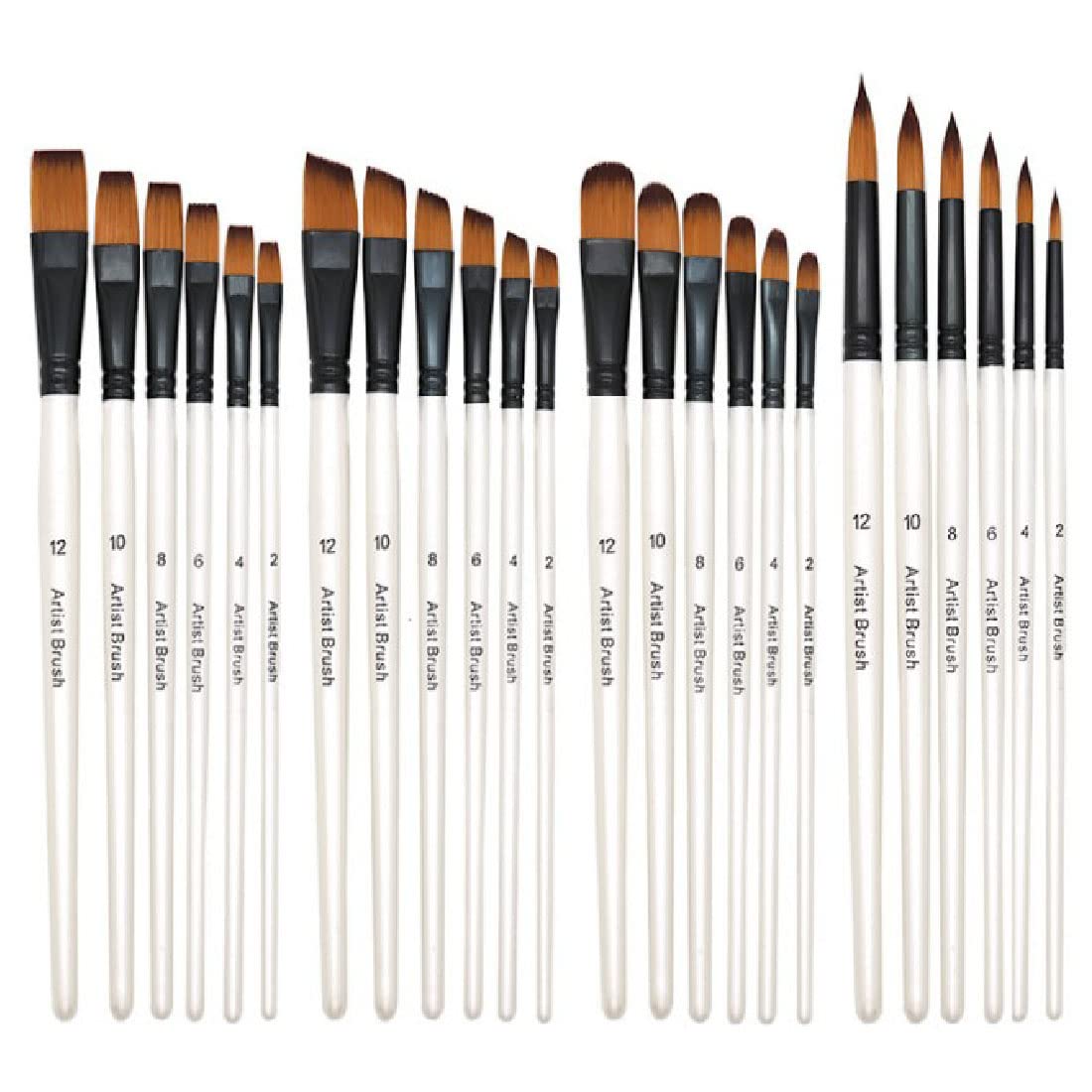 Gouache Paint Set - BOMEIJIA ชุดแปรงทาสีกลมมุมแบน Filbert Arylic สีน้ําน้ํามัน Gouache