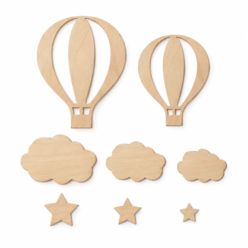 ชุดตกแต่งผนังไม้รูปบอลลูน 13 ช - Art And Craft For Nursery บทวิจารณ์และราคา