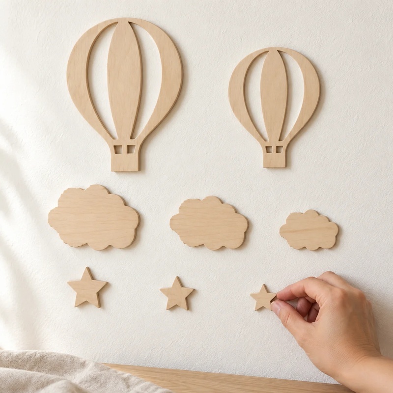 ชุดตกแต่งผนังไม้รูปบอลลูน 13 ช - Art And Craft For Nursery บทวิจารณ์และราคา