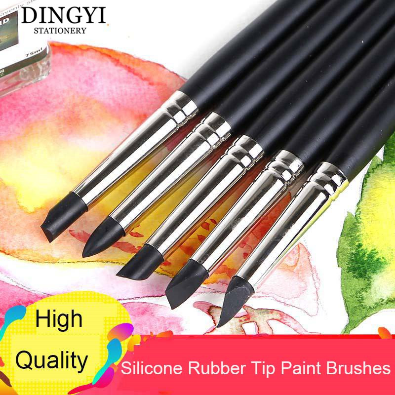 5Pcs เคล็ดลับยางซิลิโคนแปรงสำห - Gouache Paint Set บทวิจารณ์และราคา